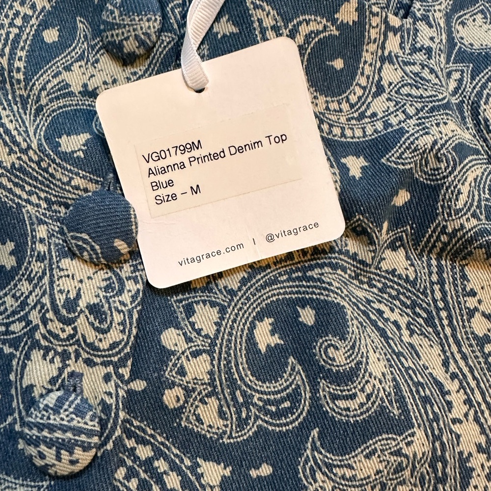 Denim Paisley Short Set - Picture 3 of 4